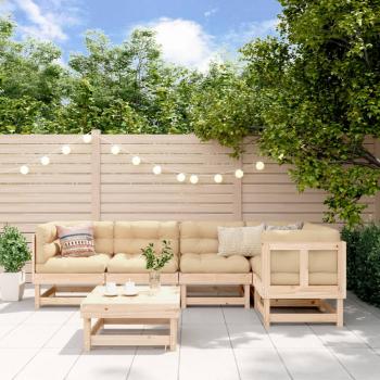 ARDEBO.de - 6-tlg. Garten-Lounge-Set mit Kissen Massivholz