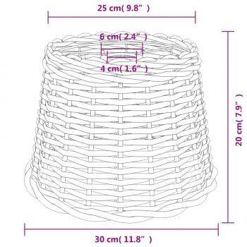 Lampenschirm Weiß Ø30x20 cm Korbweide