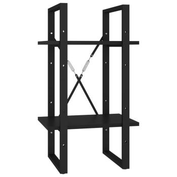 ARDEBO.de - Bücherregal 2 Fächer Schwarz 40x30x70 cm Holzwerkstoff