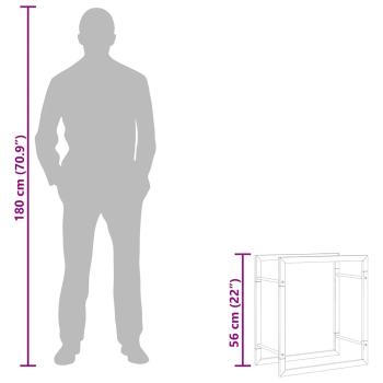 Brennholzregal Mattschwarz 50x28x56 cm Stahl
