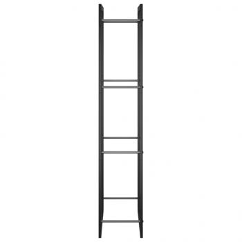 Brennholzregal Mattschwarz 50x28x132 cm Stahl