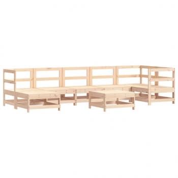 8-tlg. Garten-Lounge-Set mit Kissen Massivholz