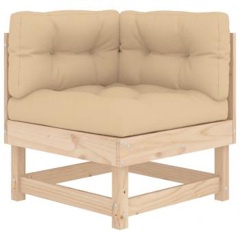 8-tlg. Garten-Lounge-Set mit Kissen Massivholz