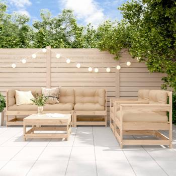 ARDEBO.de - 6-tlg. Garten-Lounge-Set mit Kissen Massivholz