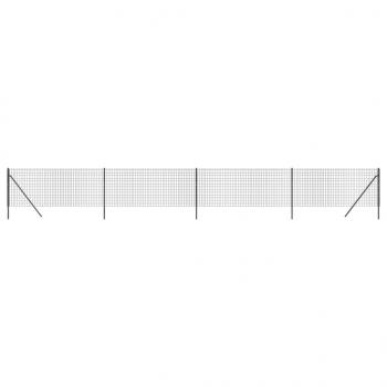 Maschendrahtzaun Anthrazit 0,8x10 m Verzinkter Stahl