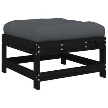 ARDEBO.de - 10-tlg. Garten-Lounge-Set mit Kissen Schwarz Massivholz