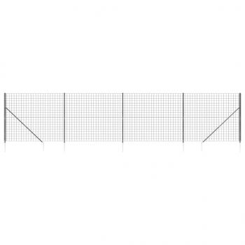 Maschendrahtzaun mit Bodenhülsen Anthrazit 1,6x10 m