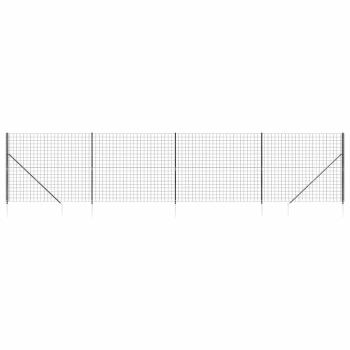 Maschendrahtzaun mit Bodenhülsen Anthrazit 1,4x10 m
