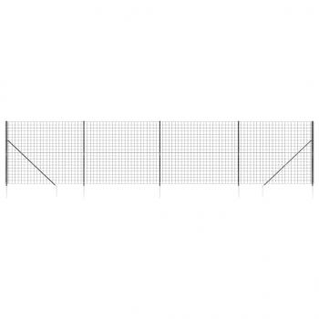 Maschendrahtzaun mit Bodenhülsen Anthrazit 2x10 m