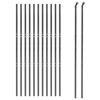 Maschendrahtzaun Anthrazit 2,2x25 m Verzinkter Stahl
