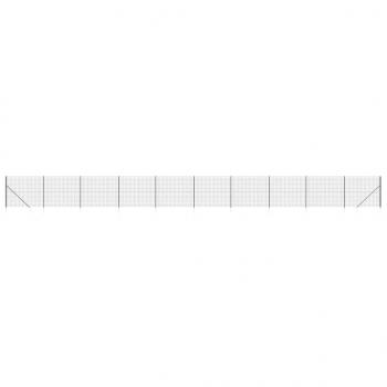 Maschendrahtzaun mit Bodenhülsen Anthrazit 2x25 m