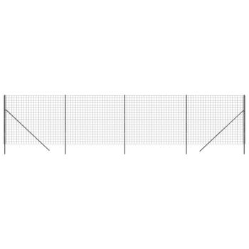 Maschendrahtzaun Anthrazit 2x10 m Verzinkter Stahl