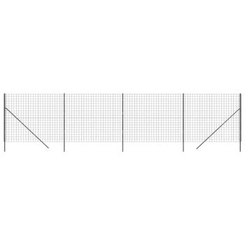 Maschendrahtzaun Anthrazit 2x10 m Verzinkter Stahl