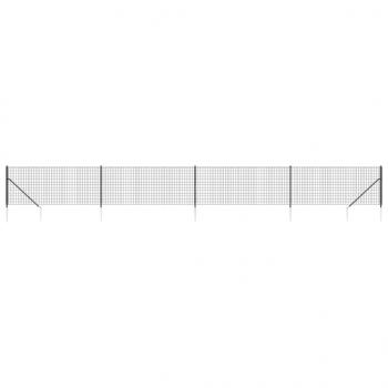 Maschendrahtzaun mit Bodenhülsen Anthrazit 0,8x10 m