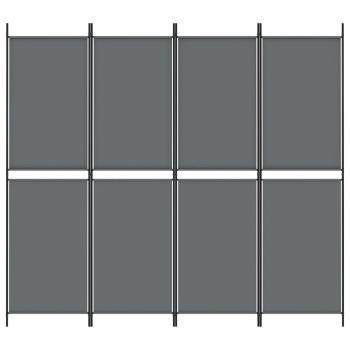 4-tlg. Paravent Anthrazit 200x180 cm Stoff
