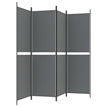 4-tlg. Paravent Anthrazit 200x180 cm Stoff