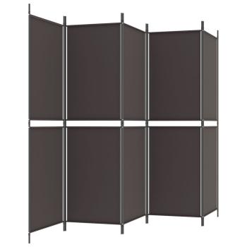 ARDEBO.de - 5-tlg. Paravent Braun 250x180 cm Stoff