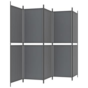 5-tlg. Paravent Anthrazit 250x180 cm Stoff