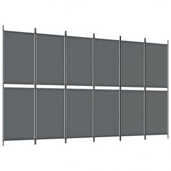 6-tlg. Paravent Anthrazit 300x180 cm Stoff
