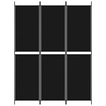 3-tlg. Paravent Schwarz 150x200 cm Stoff