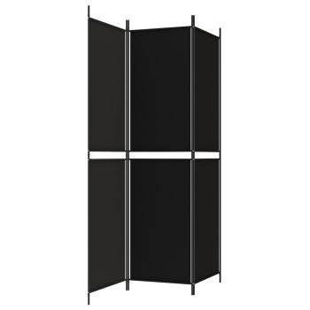 3-tlg. Paravent Schwarz 150x200 cm Stoff