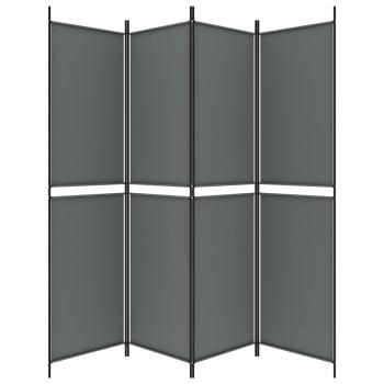 4-tlg. Paravent Anthrazit 200x200 cm Stoff