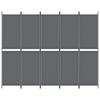 5-tlg. Paravent Anthrazit 250x200 cm Stoff