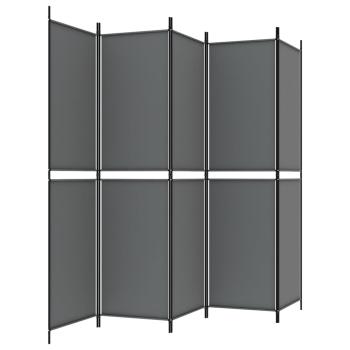 5-tlg. Paravent Anthrazit 250x200 cm Stoff