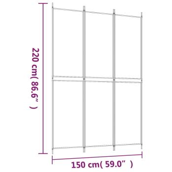 3-tlg. Paravent Braun 150x220 cm Stoff