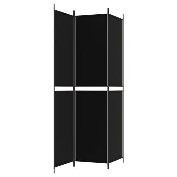3-tlg. Paravent Schwarz 150x220 cm Stoff