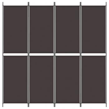 4-tlg. Paravent Braun 200x220 cm Stoff