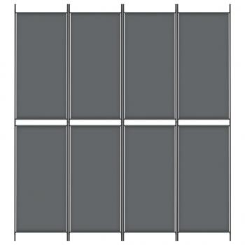 4-tlg. Paravent Anthrazit 200x220 cm Stoff