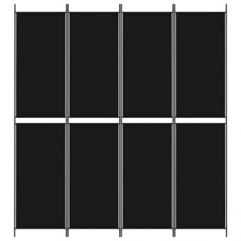 4-tlg. Paravent Schwarz 200x220 cm Stoff