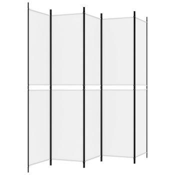 5-tlg. Paravent Weiß 250x220 cm Stoff