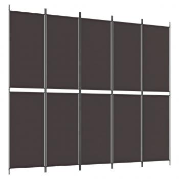 ARDEBO.de - 5-tlg. Paravent Braun 250x220 cm Stoff