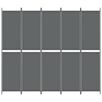 5-tlg. Paravent Anthrazit 250x220 cm Stoff