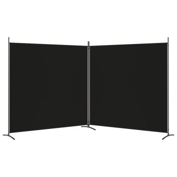 2-tlg. Paravent Schwarz 348x180 cm Stoff