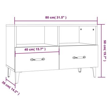 ARDEBO.de - TV-Schrank Weiß 80x36x50 cm Holzwerkstoff