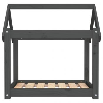 Hundebett Grau 71x55x70 cm Massivholz Kiefer