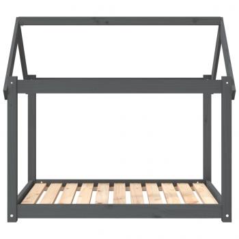 Hundebett Grau 101x70x90 cm Massivholz Kiefer