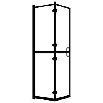 Faltbare Duschkabine ESG Schwarz 80x140 cm