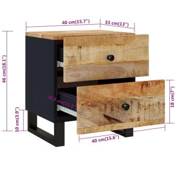 Nachttisch 40x33x46 cm Massivholz Mango