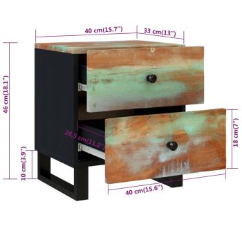 Nachttische 2 Stk. 40x33x46 cm Altholz Massiv
