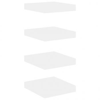 Schweberegale 4 Stk. Eichen-Optik und Weiß 23x23,5x3,8 cm MDF