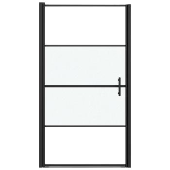 Duschtür 100x178 cm Halbmatt Hartglas Schwarz