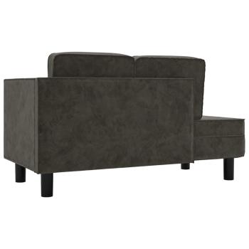 Chaiselongue mit Kissen und Nackenrolle Dunkelgrau Samt