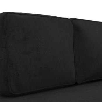 ARDEBO.de - Chaiselongue mit Kissen und Nackenrolle Schwarz Samt