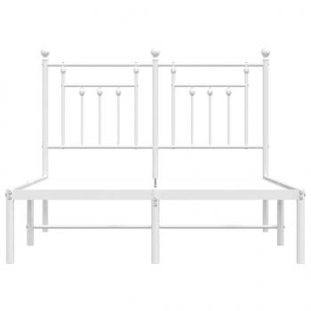 Bettgestell mit Kopfteil Metall Weiß 135x190 cm