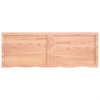 Wandregal Hellbraun 140x50x(2-4) cm Massivholz Eiche Behandelt