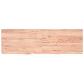 Wandregal Hellbraun 160x50x(2-4) cm Massivholz Eiche Behandelt